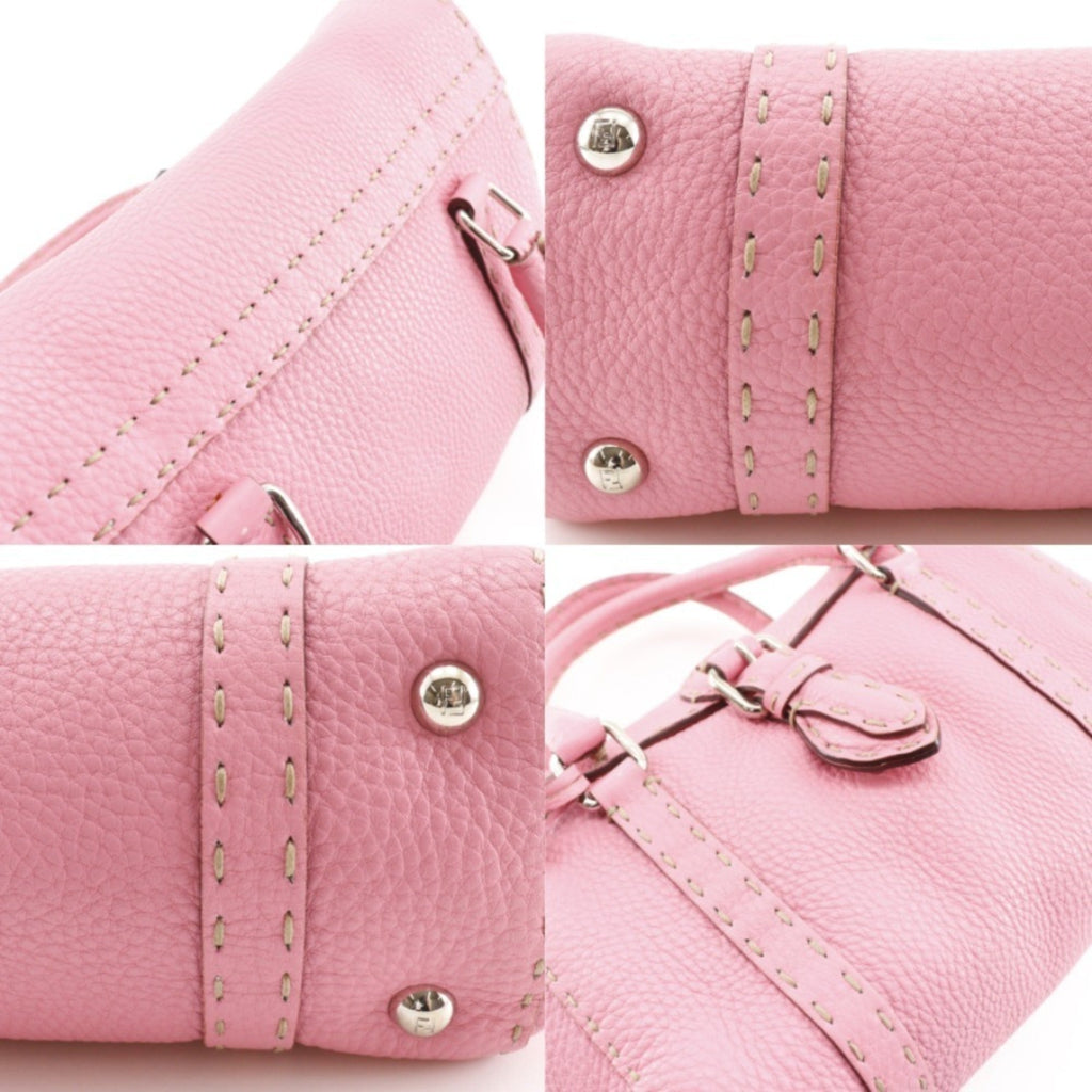 Fendi Selleria Pink Leather Handbag (Pre-Owned)