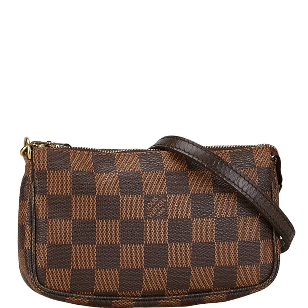Louis Vuitton Brown Pvc Leather Handbag Pochette Pouch (Pre-Owned)