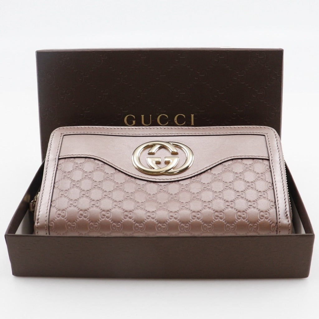 Gucci Pink Gg Leather Long Wallet (Bi-Fold) (Pre-Owned)