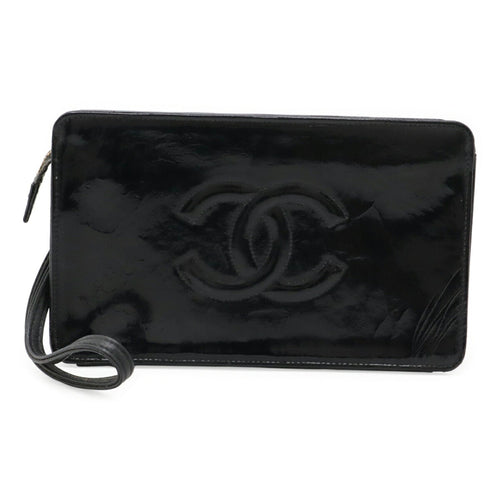 Chanel Black Leather Clutch Bag (Pre-Owned)