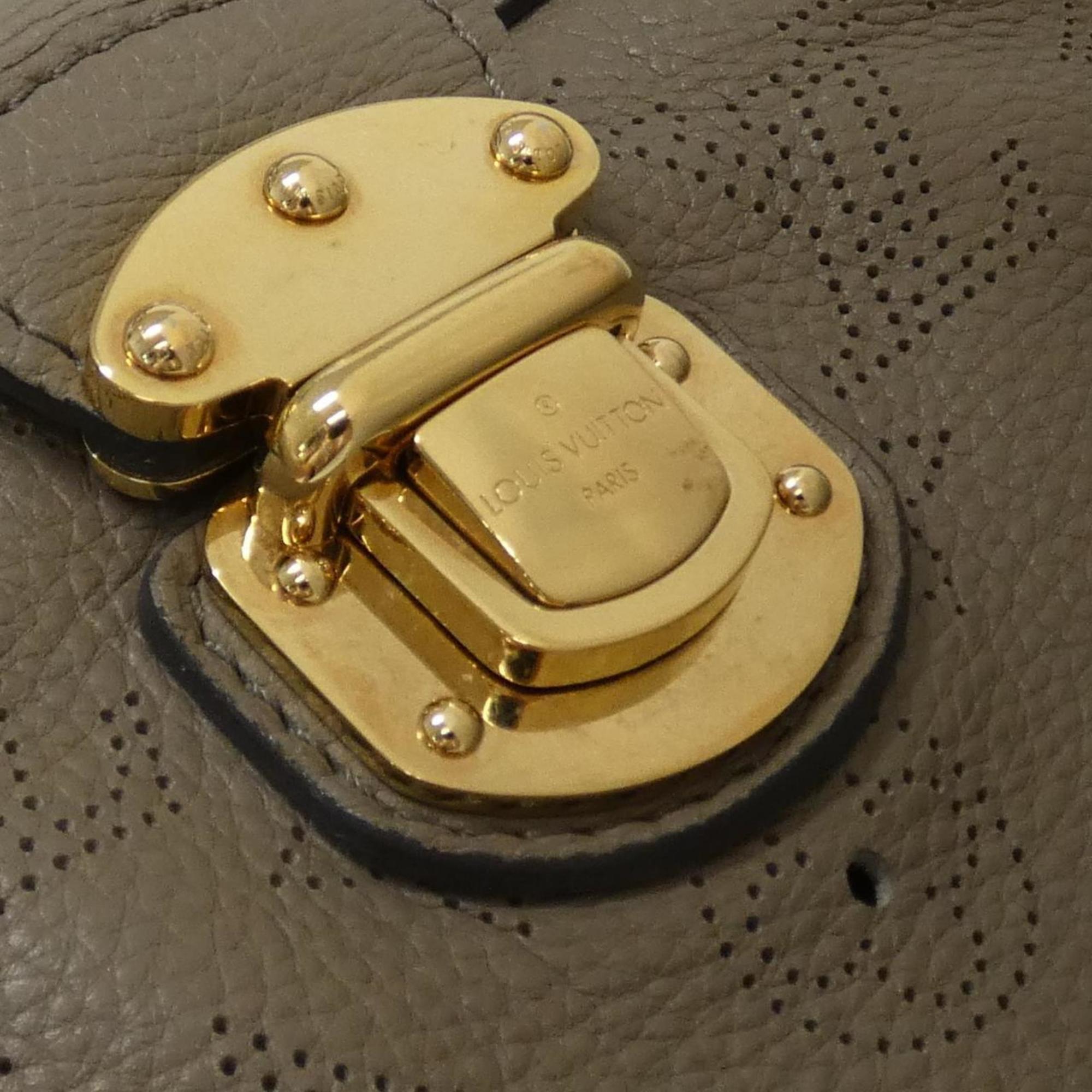 Louis Vuitton Mahina Taupe Leather Handbag (Pre-Owned)
