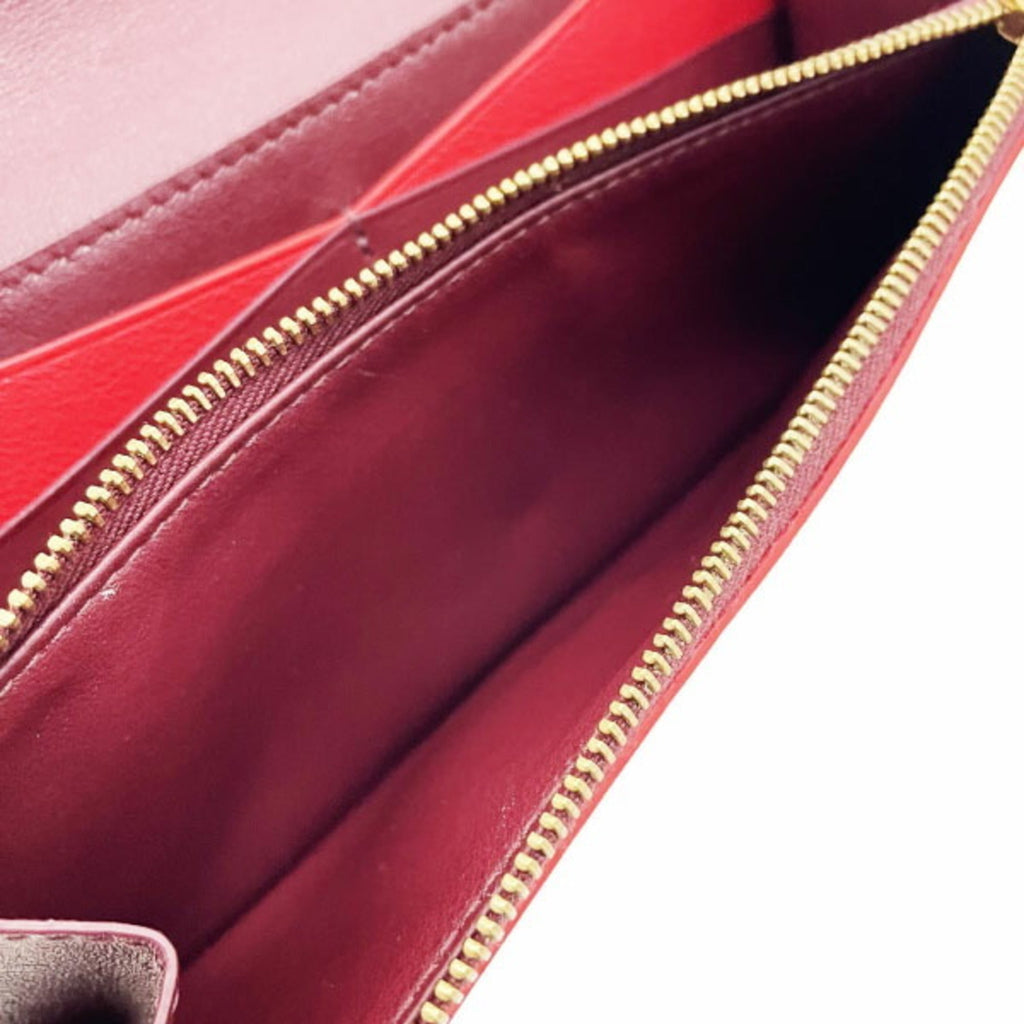 Bottega Veneta Bordeaux Red Color Leather Long Wallet (Bi-Fold) (Pre-Owned)