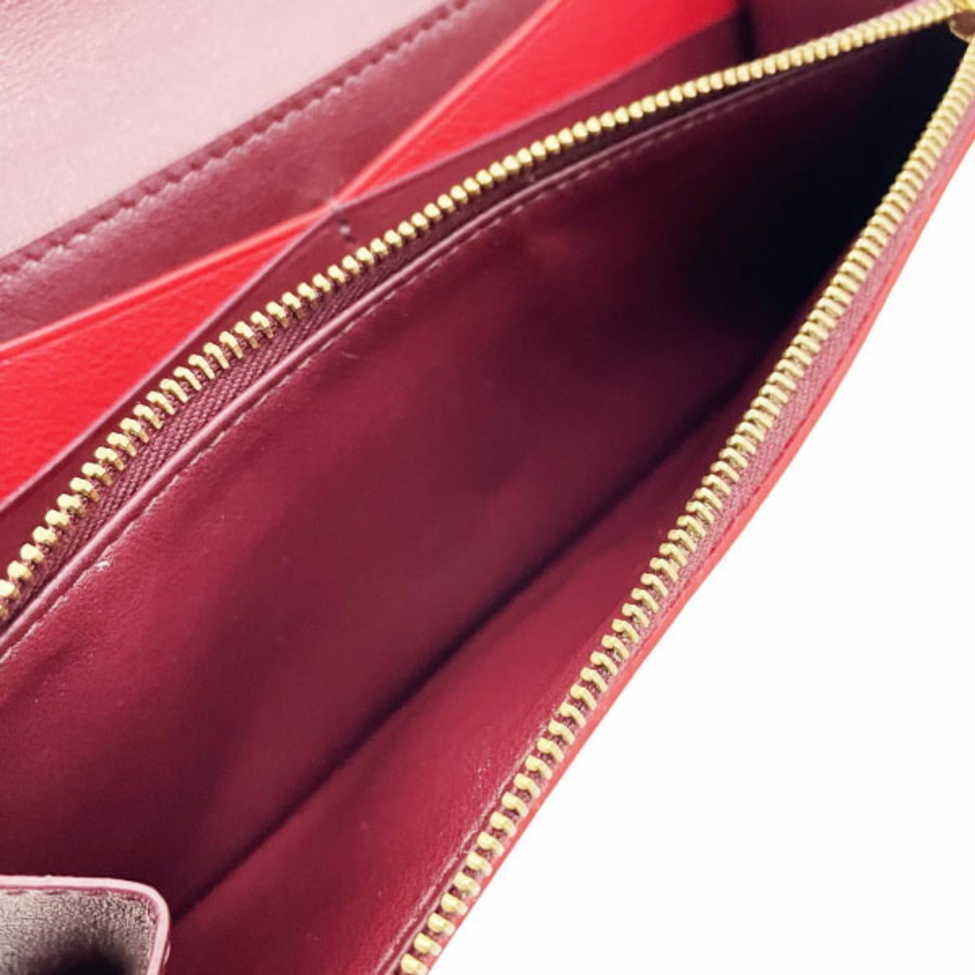 Bottega Veneta Bordeaux Red Color Leather Long Wallet (Bi-Fold) (Pre-Owned)