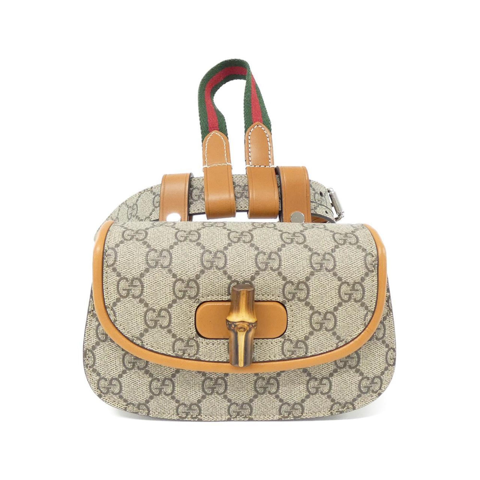 Gucci Beige Brown Gg Supreme Leather Fanny Pack (Pre-Owned)