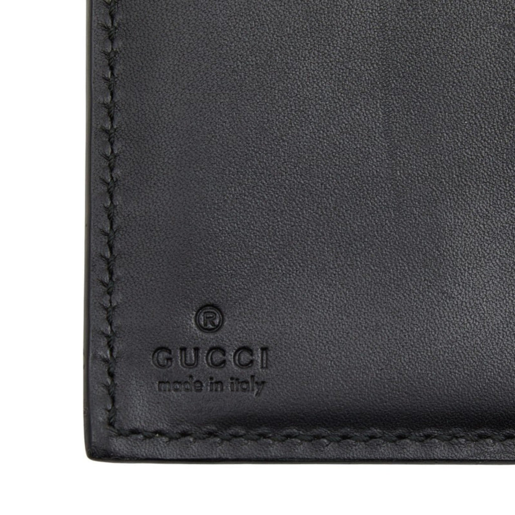 Gucci Black Blue Yellow Leather Long Wallet (Bi-Fold) (Pre-Owned)