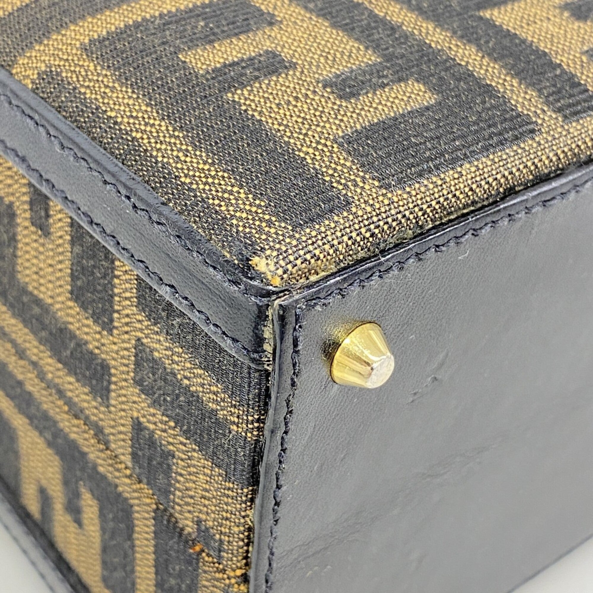 Fendi Brown Nylon Canvas Handbag (Pre-Owned)