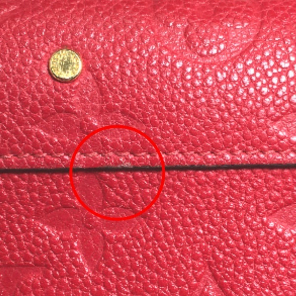 Louis Vuitton Red Color Monogram Long Wallet (Bi-Fold) (Pre-Owned)