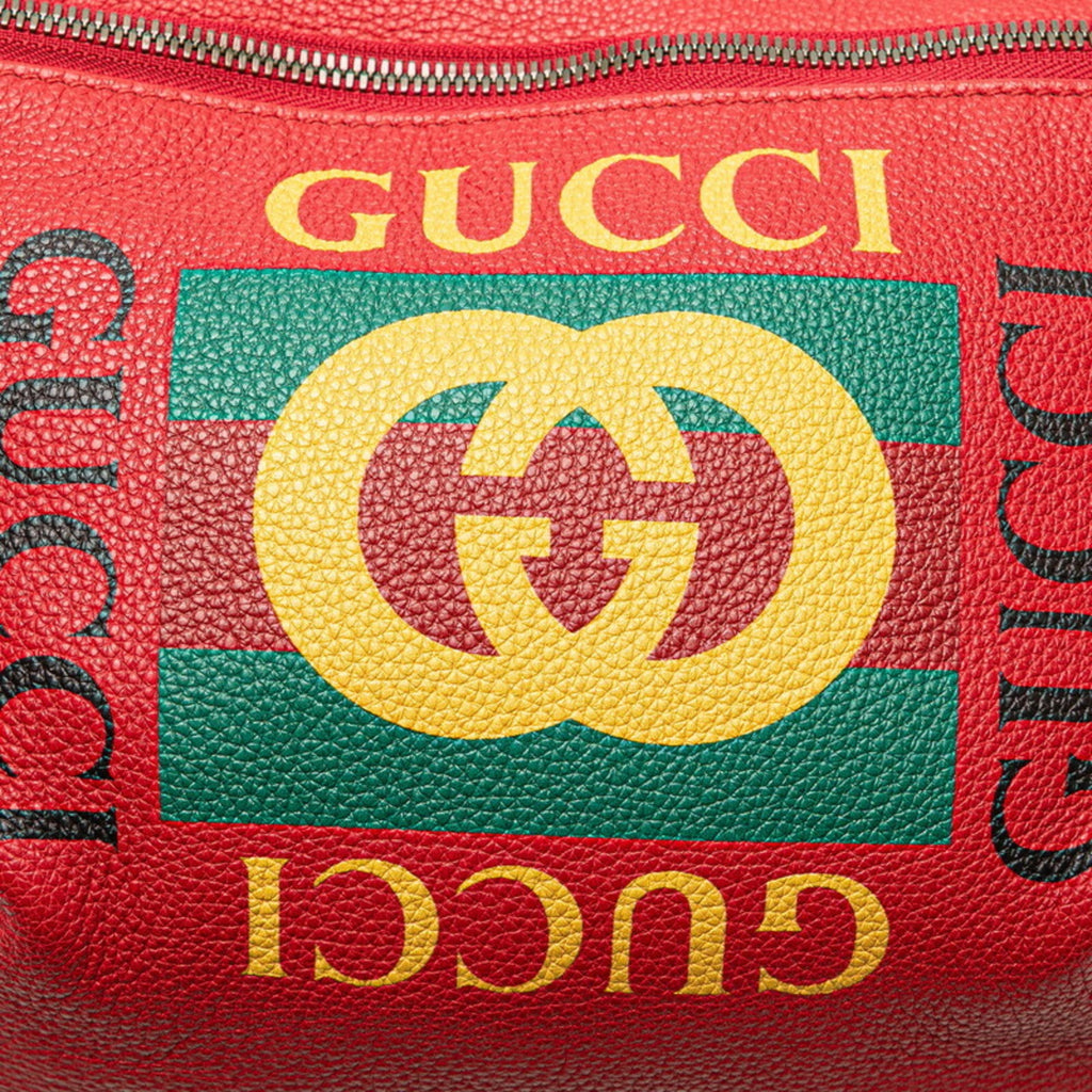 Gucci Sherry Line Red Color Leather Fanny Pack (Pre-Owned)