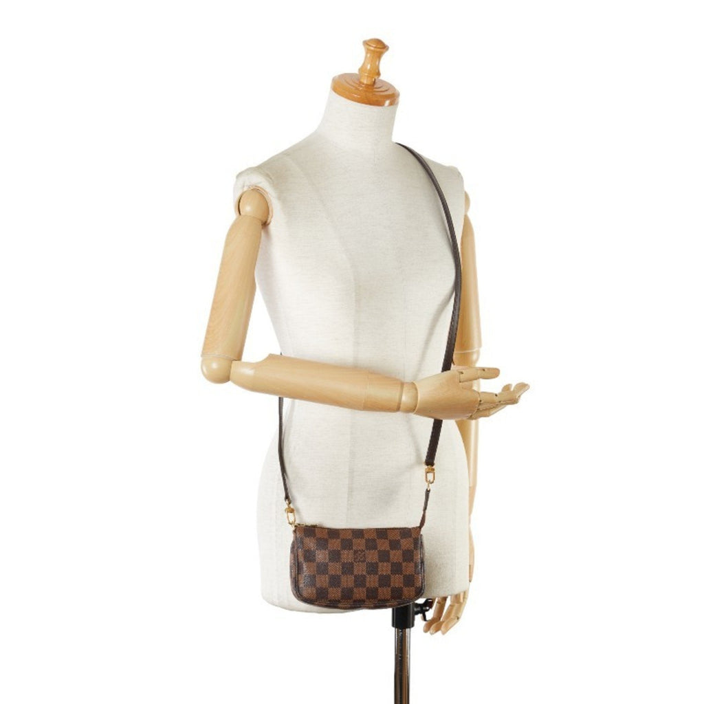 Louis Vuitton Brown Pvc Leather Handbag Pochette Pouch (Pre-Owned)