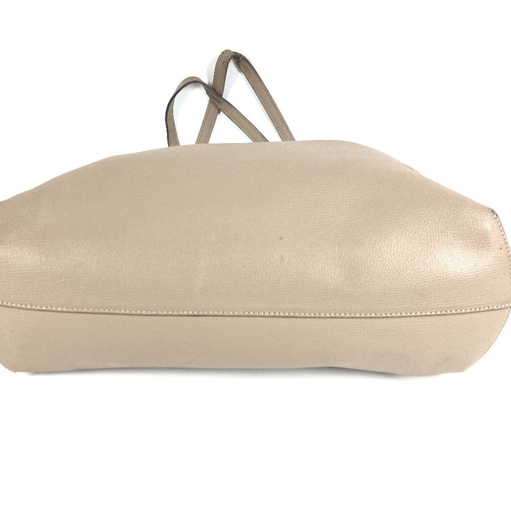 Fendi Beige Leather Handbag Shoulder Bag Tote Bag (Pre-Owned)