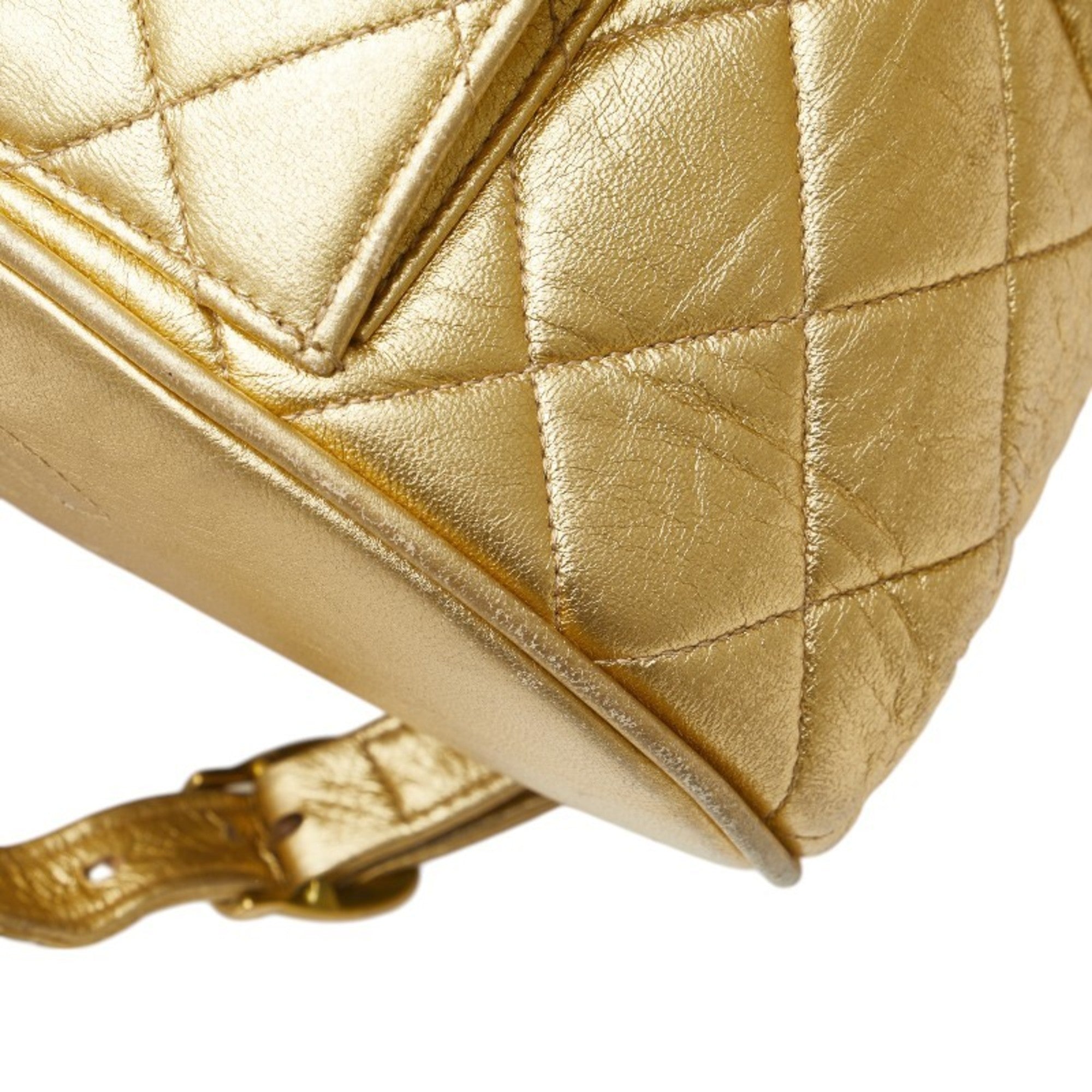 Chanel Gold Leather Backpack (Pre-Owned)
