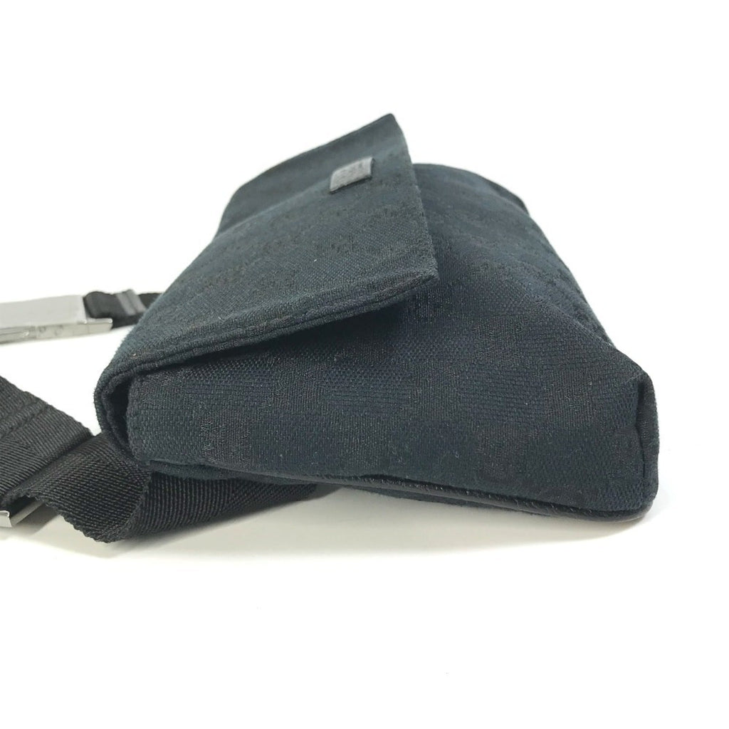 Gucci Black Gg Canvas Leather Fanny Pack (Pre-Owned)