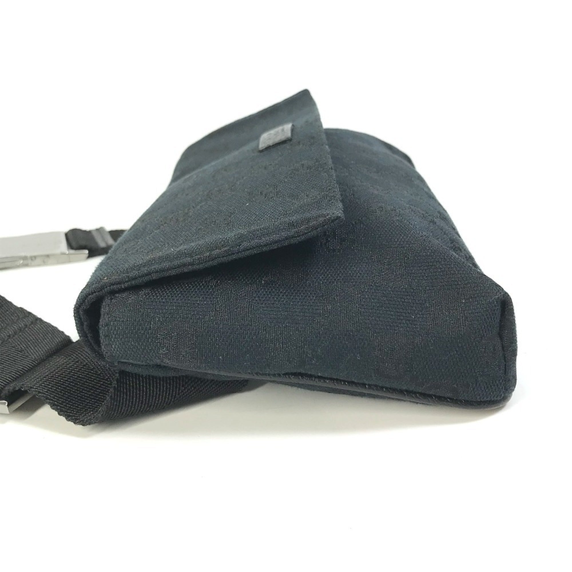 Gucci Black Gg Canvas Leather Fanny Pack (Pre-Owned)