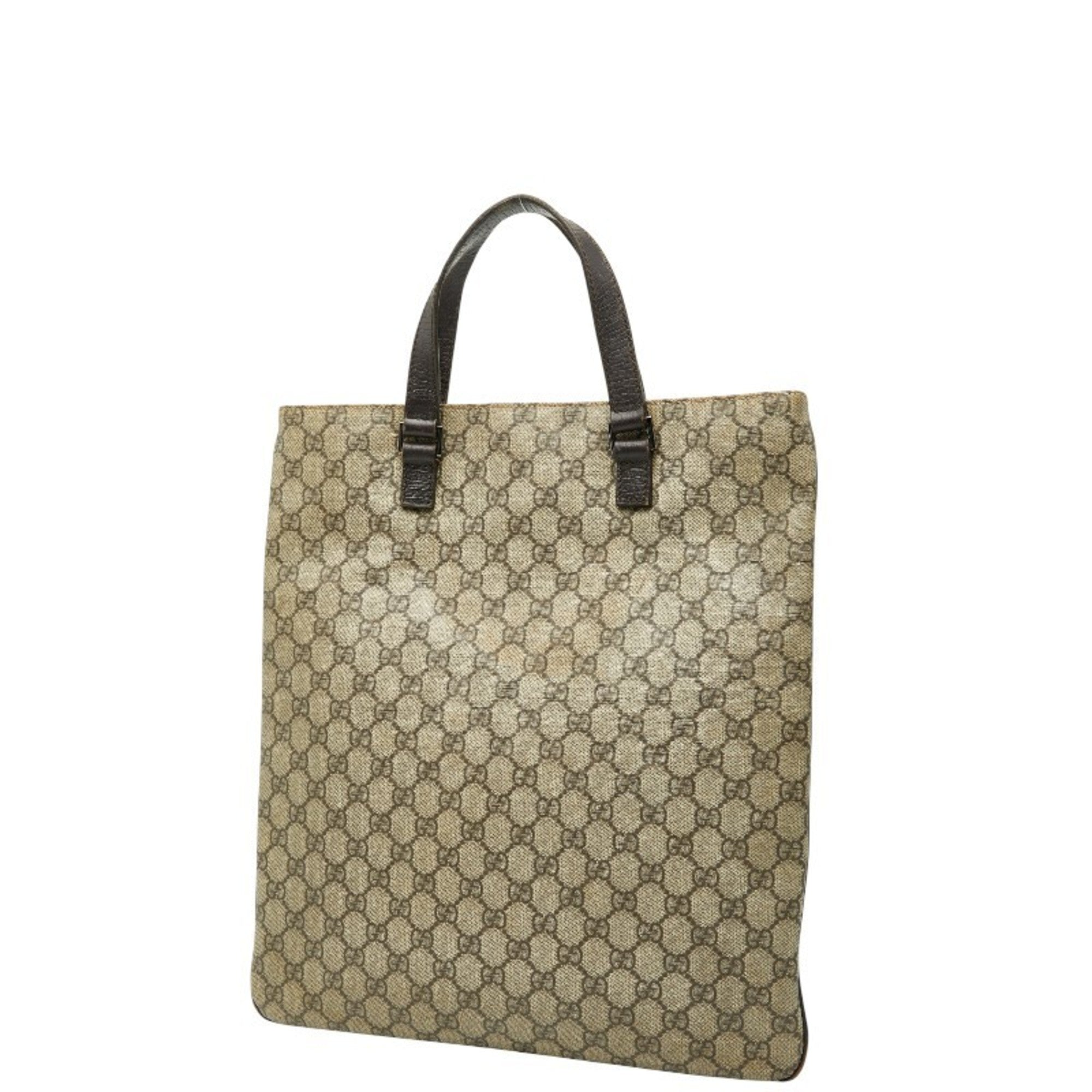 Gucci Beige Brown Pvc Leather Handbag Tote Bag (Pre-Owned)