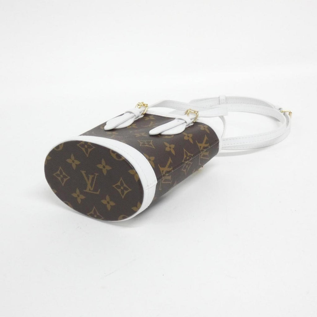 Louis Vuitton Blanc Marron Coated Canvas Leather Handbag (Pre-Owned)