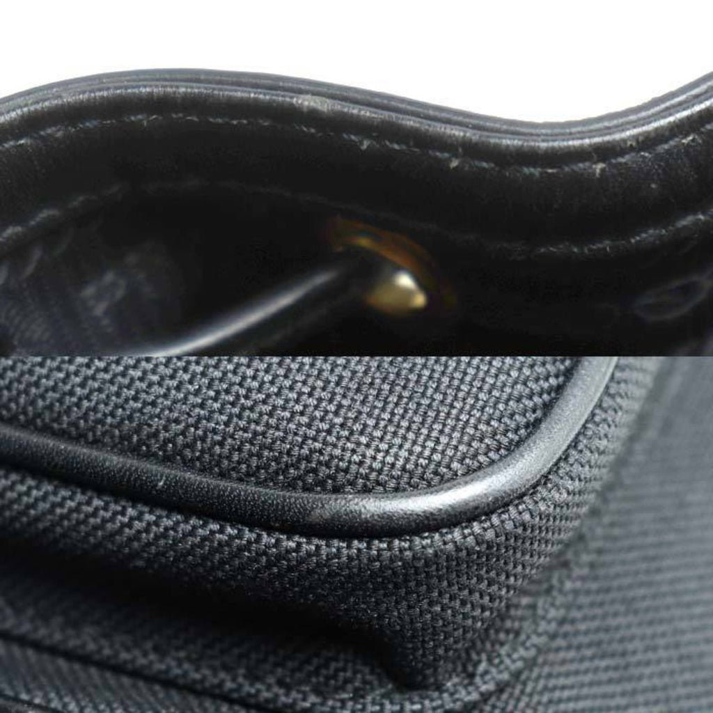 Prada Black Canvas Leather Shoulder Bag (Pre-Owned)