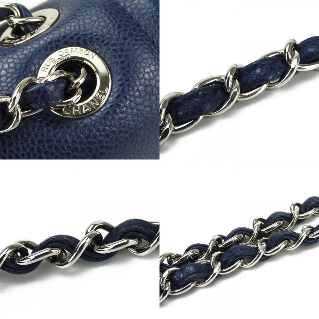 Chanel Matelasse Navy Grained Calfskin Shoulder Bag (Pre-Owned)