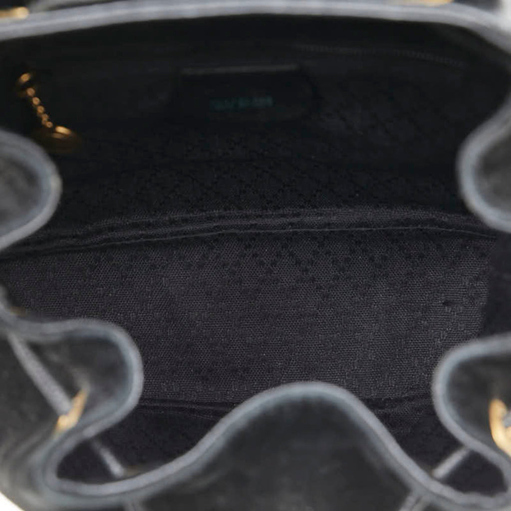 Gucci Black Leather Suede Backpack (Pre-Owned)
