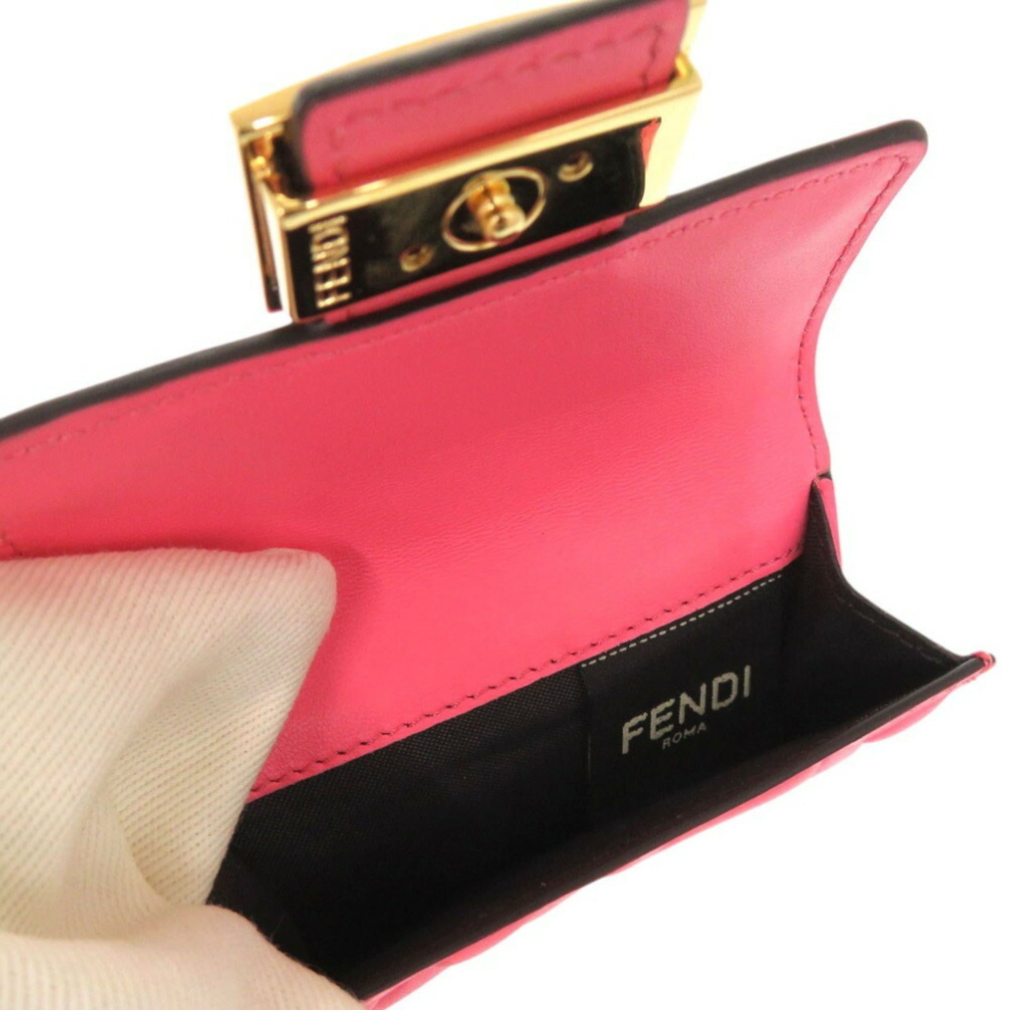 Fendi Pink Leather Wallet (Tri-Fold) (Pre-Owned)