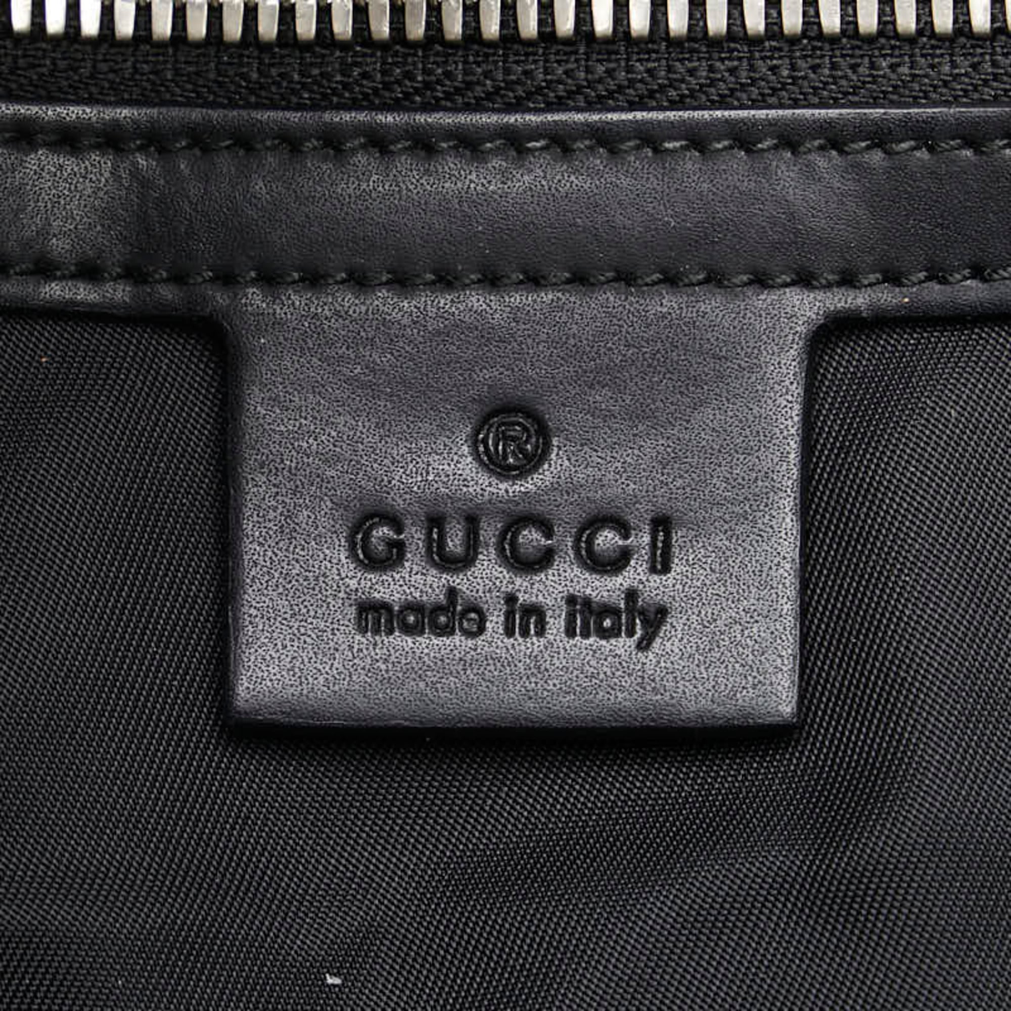 Gucci Beige Black Pvc Leather Shoulder Bag Tote Bag (Pre-Owned)