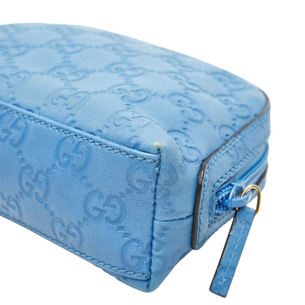 Gucci Blue Leather Pouch (Pre-Owned)