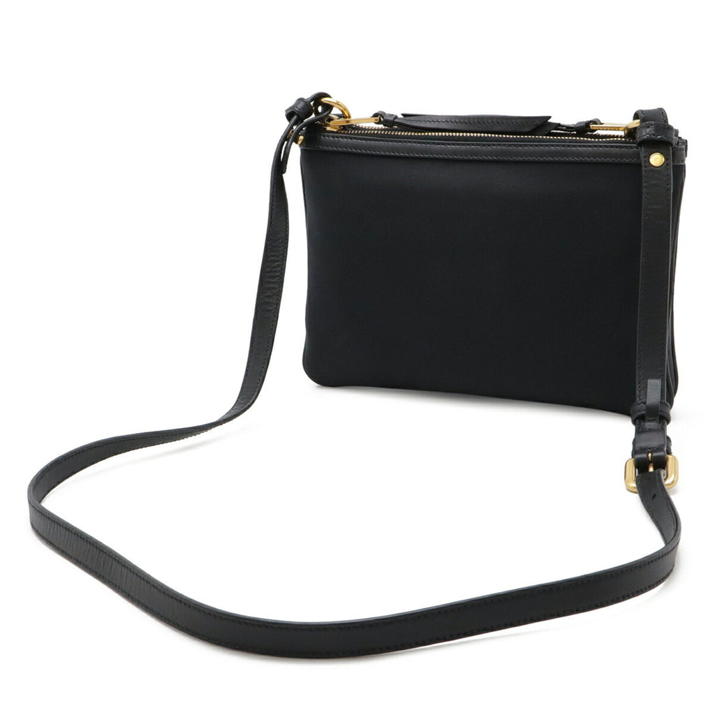 Prada Nero Canvas Leather Clutch Bag Pochette Shoulder Bag (Pre-Owned)