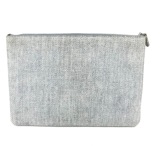 Chanel Blue Canvas Clutch Bag Pouch (Pre-Owned)