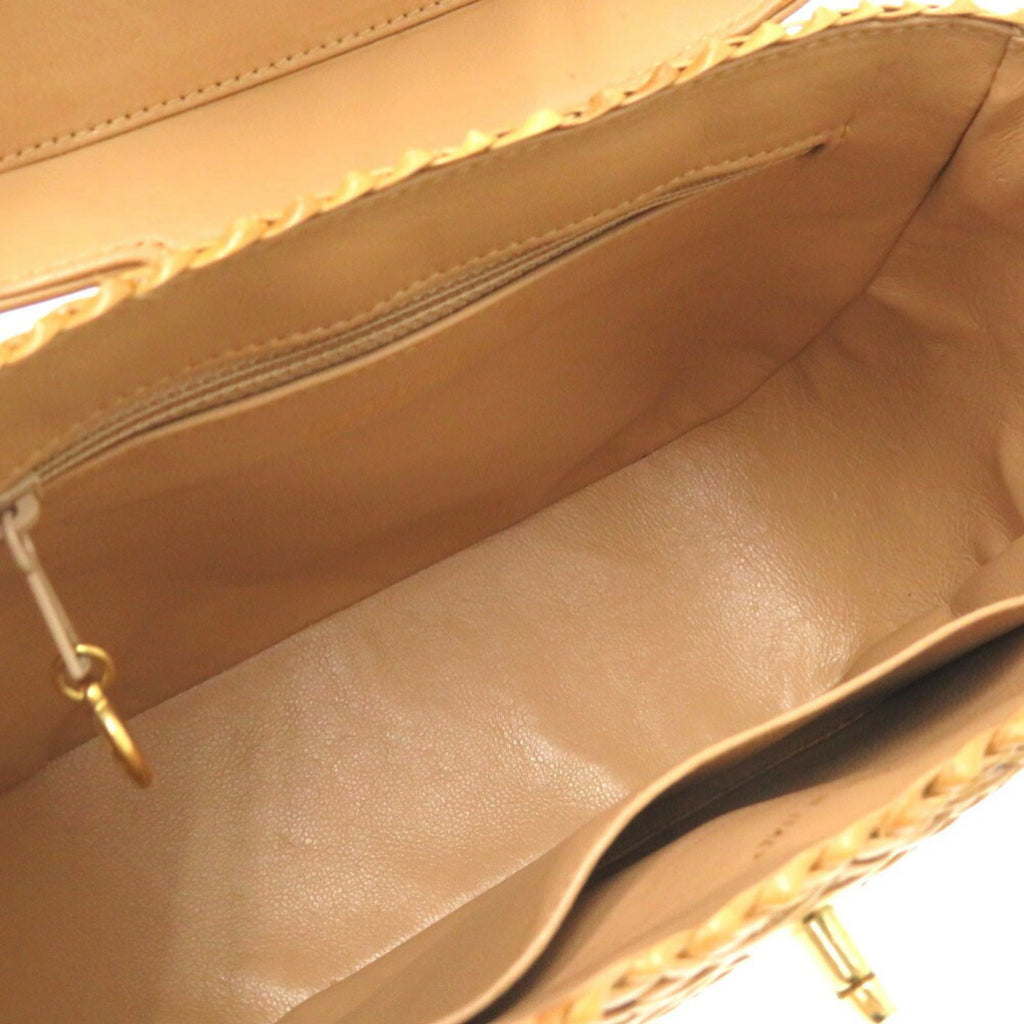Chanel Beige Straw Leather Shoulder Bag (Pre-Owned)