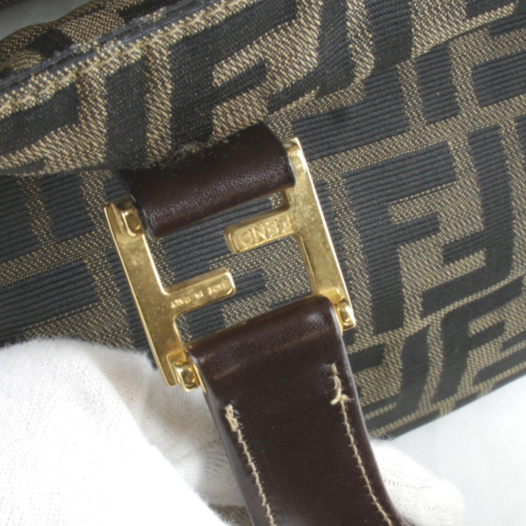 Fendi Khaki Canvas Handbag (Pre-Owned)