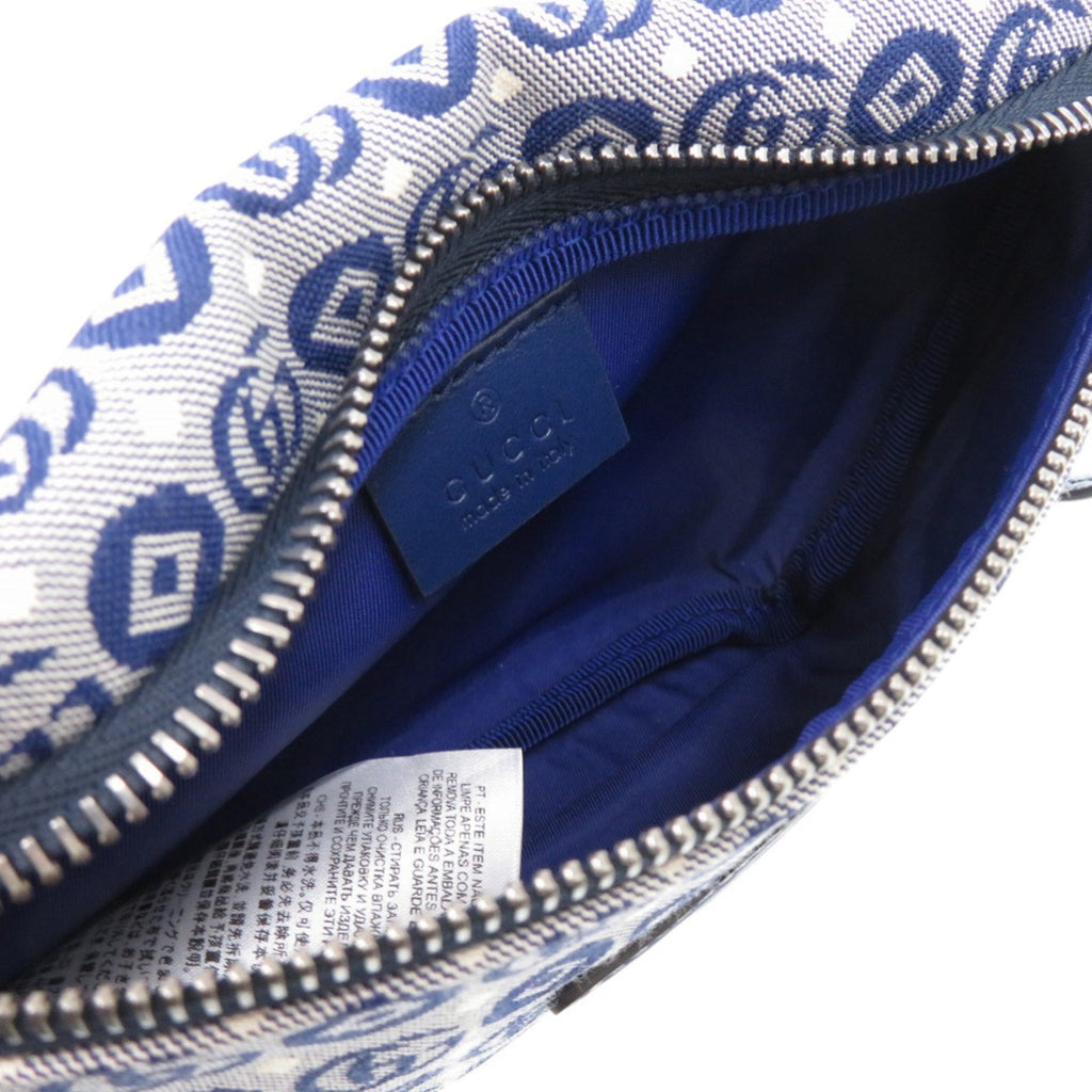 Gucci Blue Navy Red Color Canvas Leather Fanny Pack Pouch (Pre-Owned)