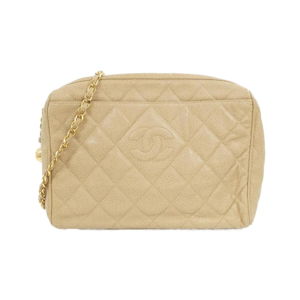 Chanel Beige Grained Calfskin Shoulder Bag (Pre-Owned)