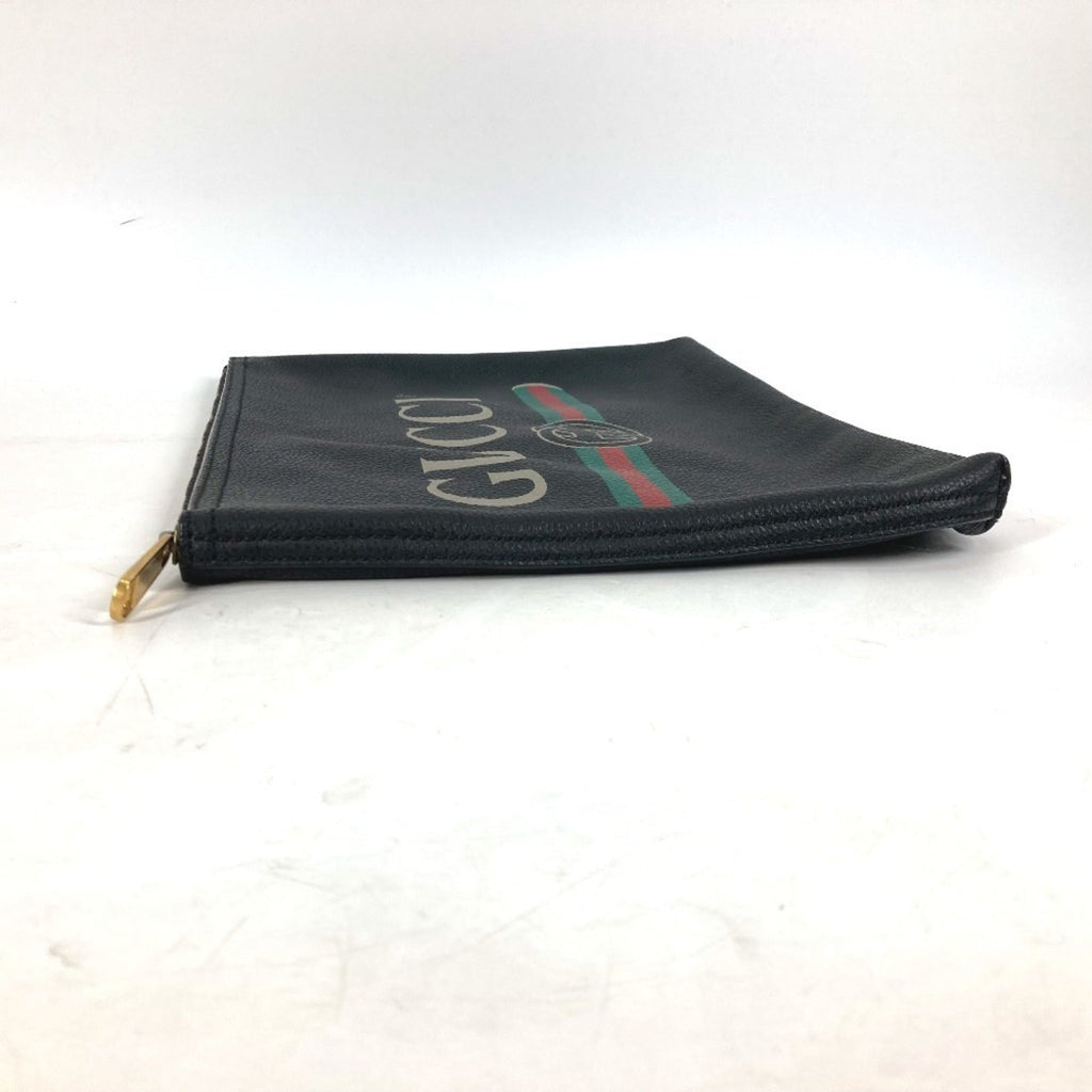 Gucci Black Leather Clutch Bag Pouch (Pre-Owned)