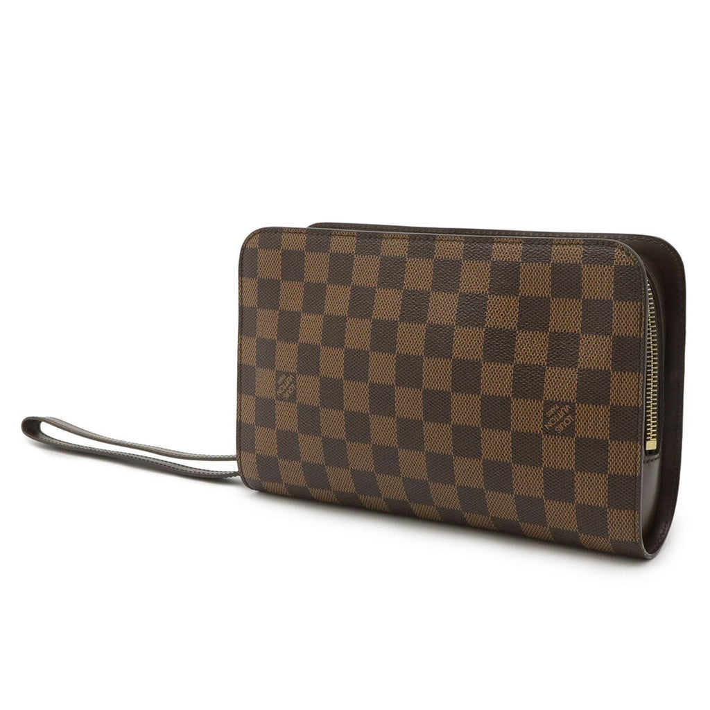 Louis Vuitton Damier Brown Damier Canvas Pvc Clutch Bag (Pre-Owned)