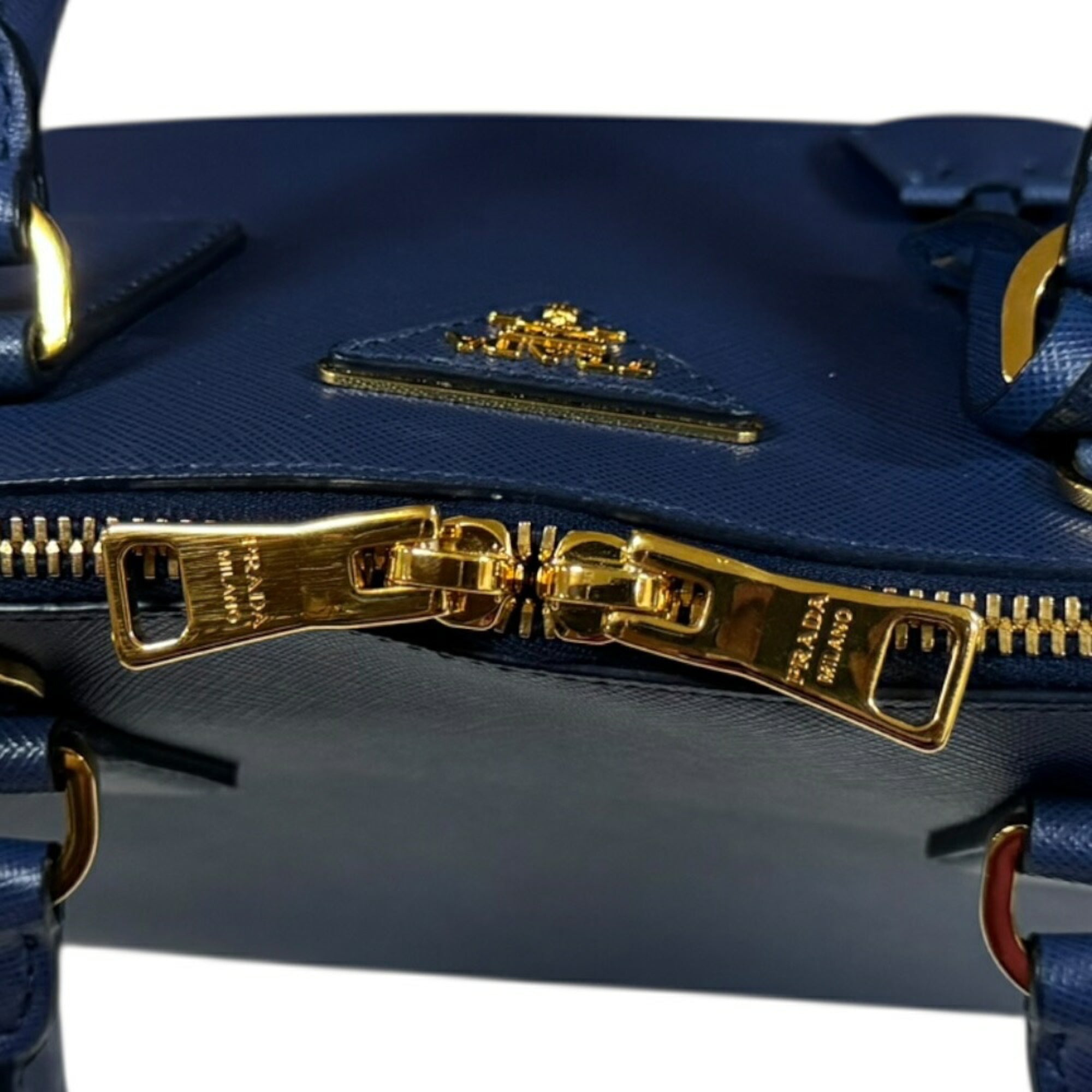 Prada Blue Leather Shoulder Bag (Pre-Owned)