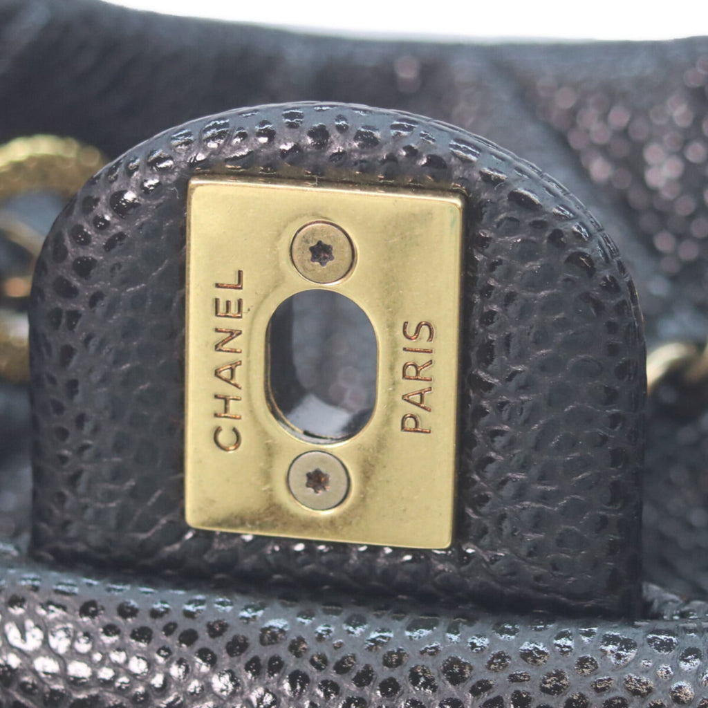 Chanel Black Grained Calfskin Backpack (Pre-Owned)