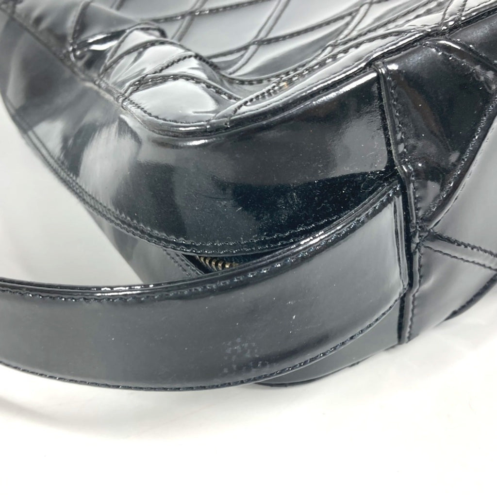 Chanel Black Patent Leather Handbag Shoulder Bag (Pre-Owned)