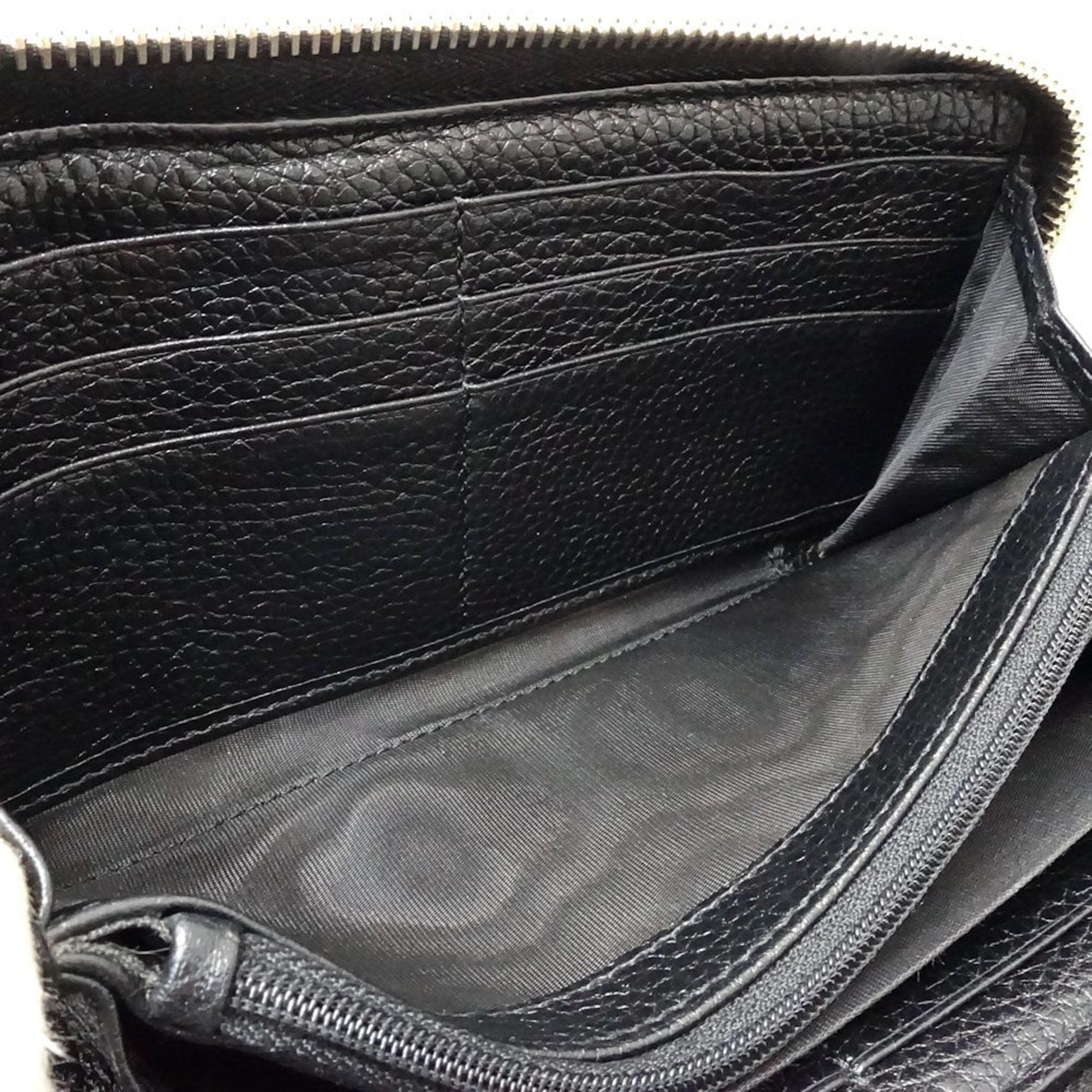 Gucci Black Leather Long Wallet (Bi-Fold) (Pre-Owned)
