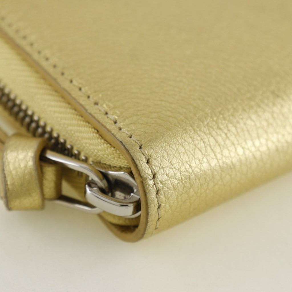 Louis Vuitton Gold Leather Long Wallet (Bi-Fold) (Pre-Owned)