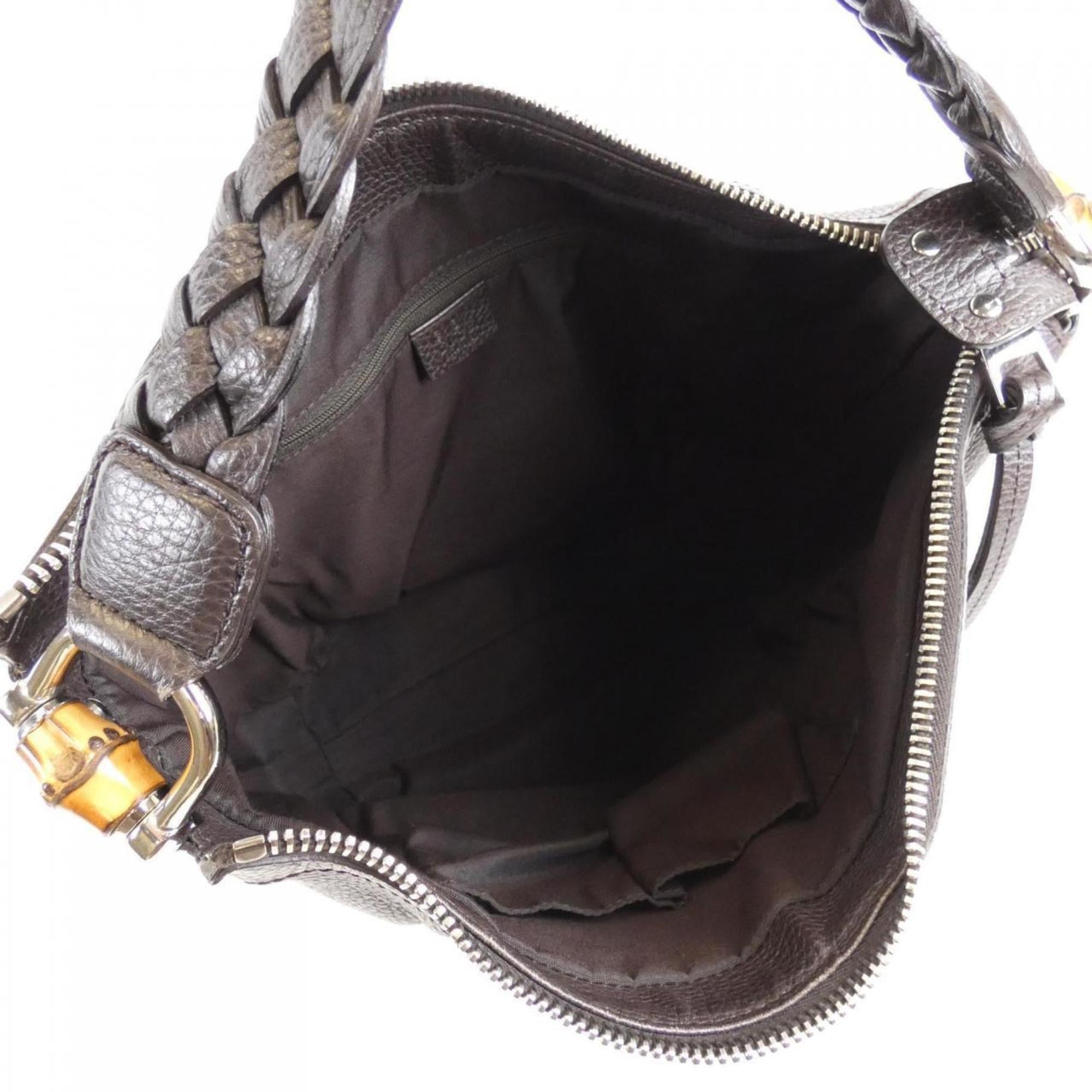 Gucci Dark Brown Leather Handbag (Pre-Owned)