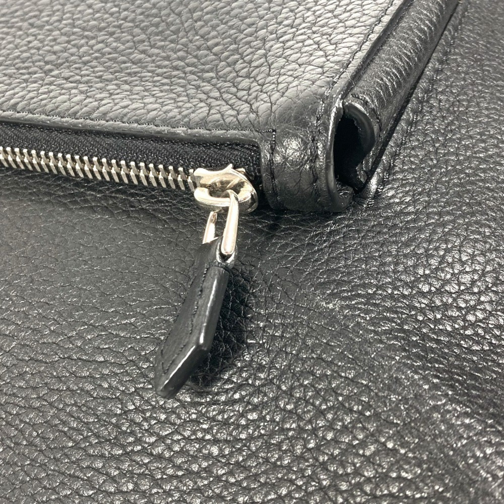 Louis Vuitton Black Noir Leather Messenger Bag Shoulder Bag (Pre-Owned)