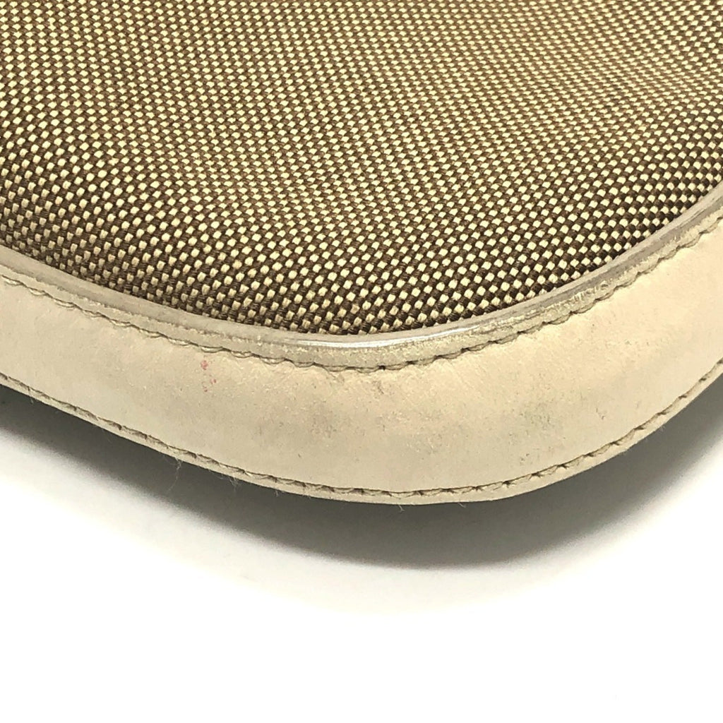 Prada Beige Canvas Leather Shoulder Bag (Pre-Owned)