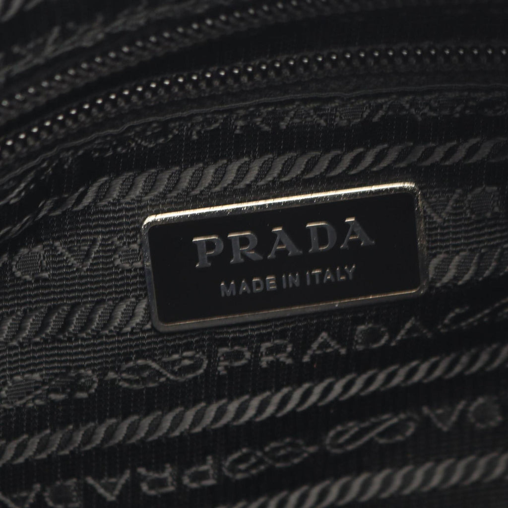 Prada Black Nylon Leather Handbag Shoulder Bag (Pre-Owned)
