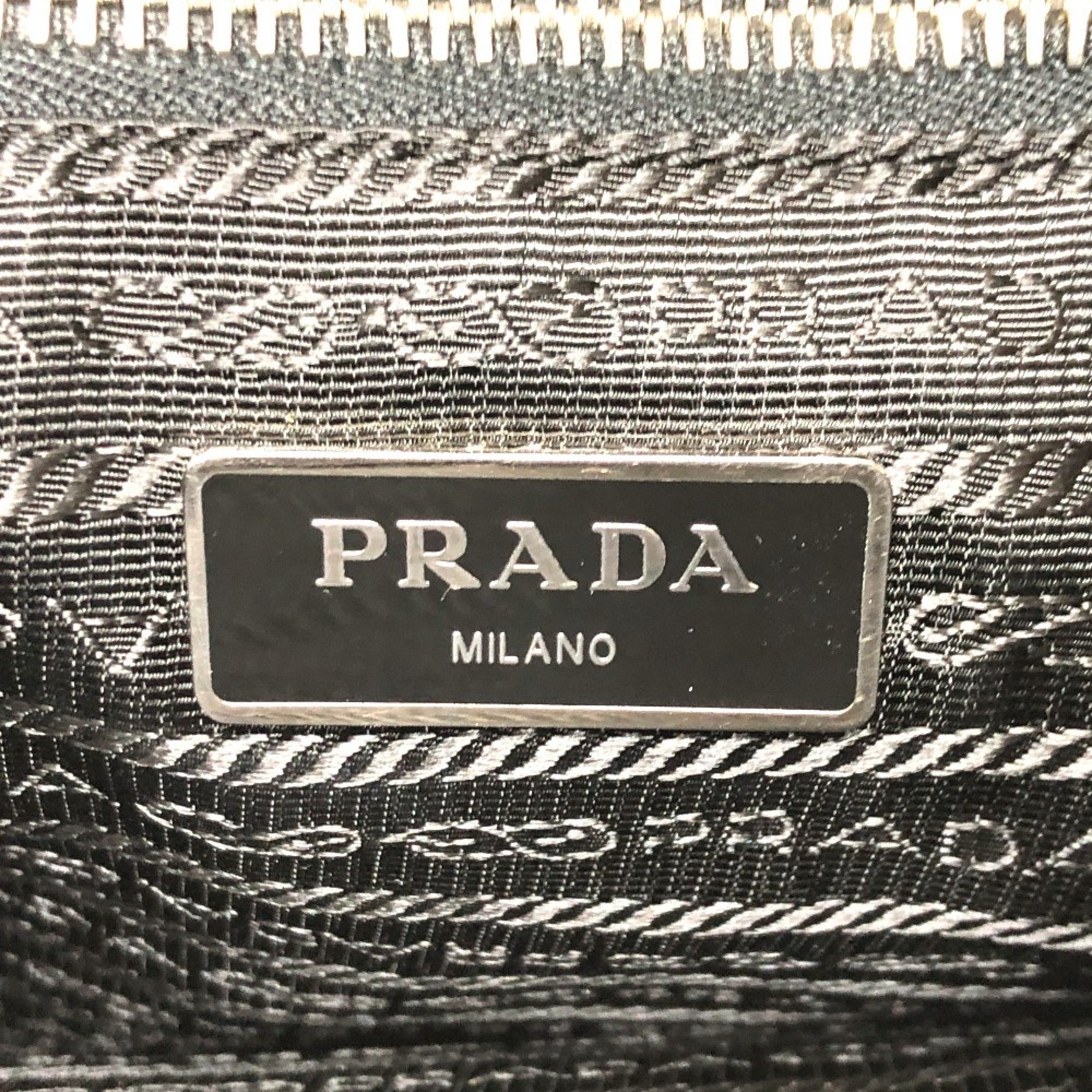Prada Black Brown Nylon Messenger Bag Shoulder Bag (Pre-Owned)