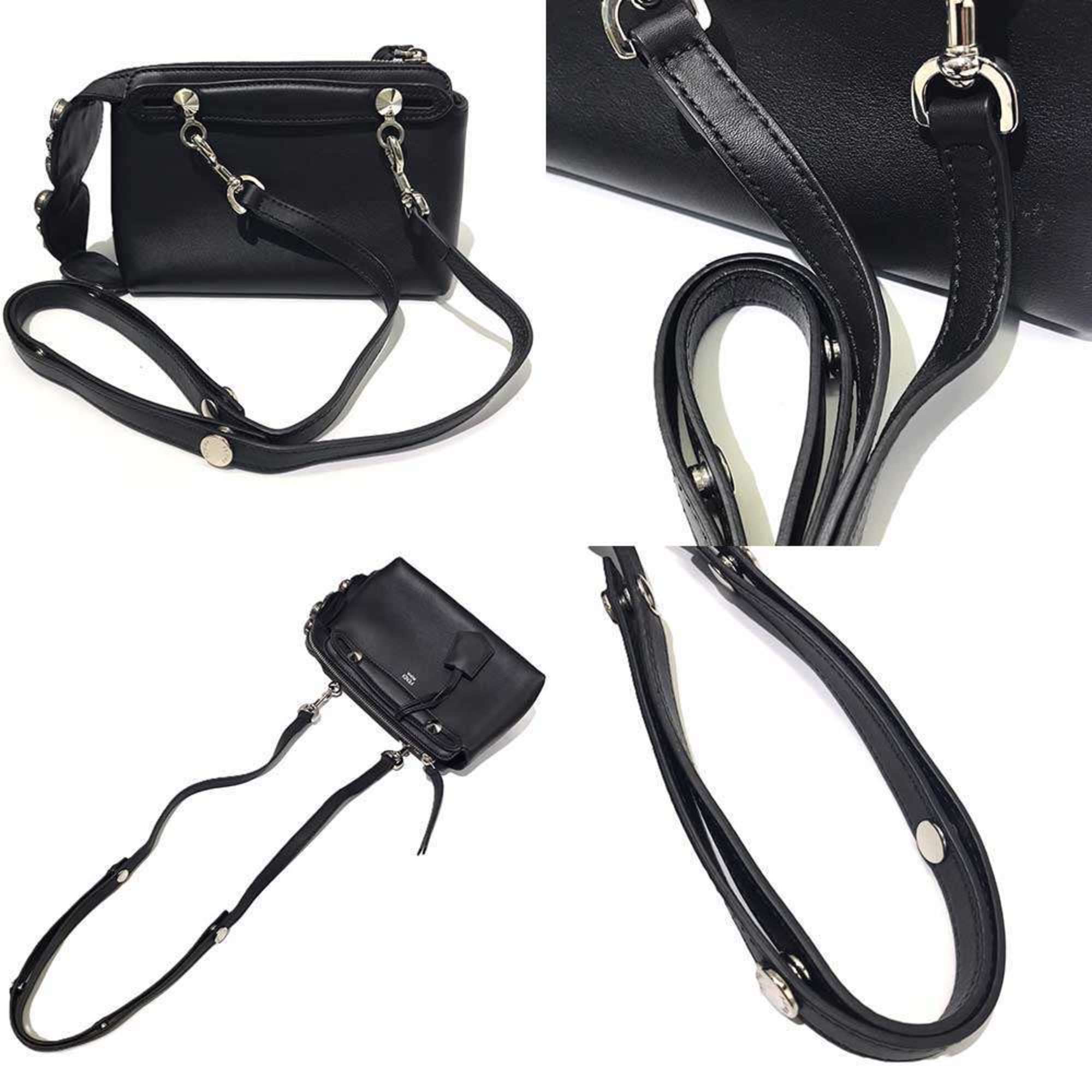 Fendi Black Leather Handbag Shoulder Bag (Pre-Owned)