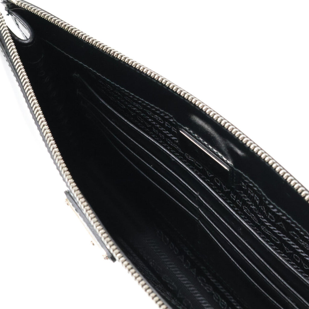 Prada Black Leather Clutch Bag (Pre-Owned)