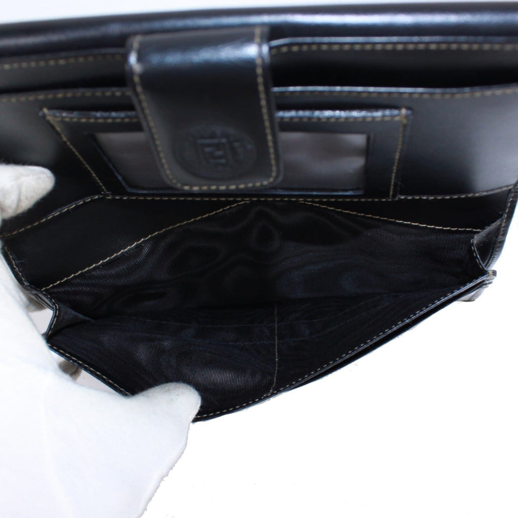 Fendi Black Khaki Pvc Leather Long Wallet (Bi-Fold) (Pre-Owned)