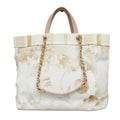 Chanel Multi-Color Pink Beige Canvas Leather Handbag Tote Bag (Pre-Owned)