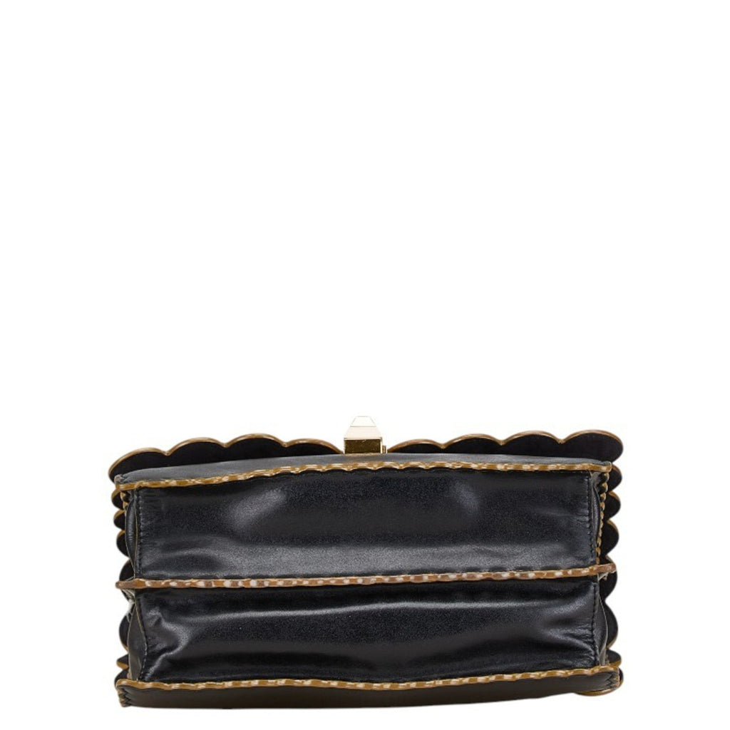 Fendi Black Leather Handbag Shoulder Bag (Pre-Owned)