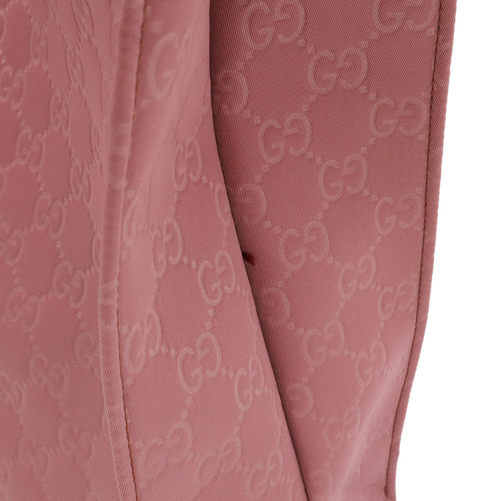 Gucci Dark Brown Pink Nylon Leather Handbag Shoulder Bag Tote Bag (Pre-Owned)