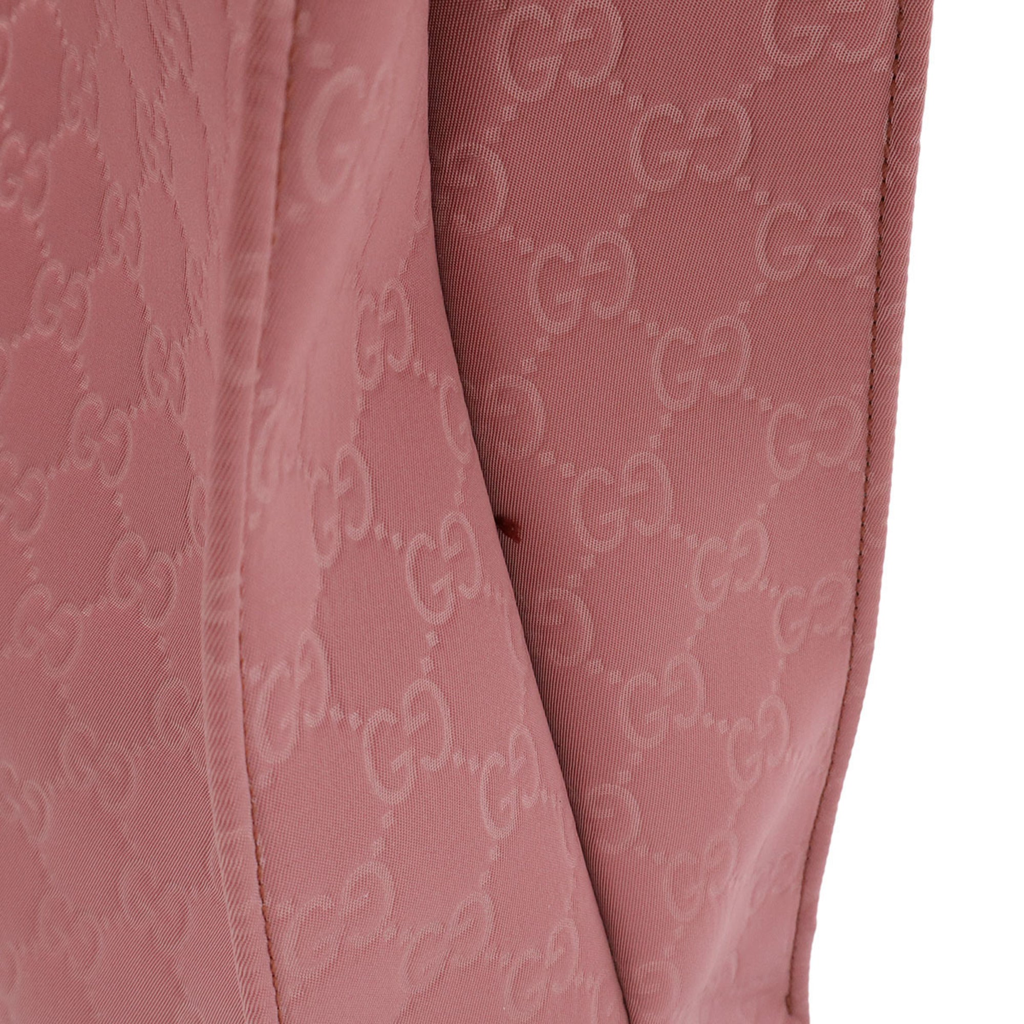 Gucci Dark Brown Pink Nylon Leather Handbag Shoulder Bag Tote Bag (Pre-Owned)